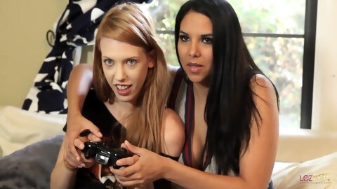 Trying Out The Console At Her Lesbian Friend Leads To Confessions And Kissing And Eventually Anal Fingering